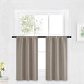 RYB HOME Cafe Blackout Curtains 30 inch Length, Short Window Curtain Tiers | Light UV Heat Blocking, Energy Saving, Privacy Protection, For Basement Bathroom Kitchen Window, W29 x L30, Sand, 2 Panels by RYBHOME
