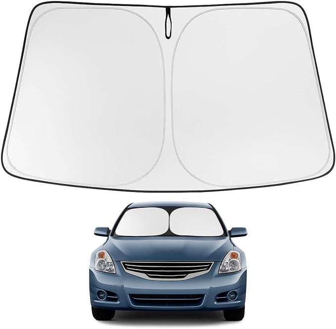Proadsy Custom Fit Car Windshield Sun Shade for 2007-2012 Nissan Altima | 240T Heat Shield, Drops Temp 54°F, Blocks 99% UV, Prevents Dashboard Cracking, Summer Parking & Beach Trips, Easy Twist-Fold by Proadsy