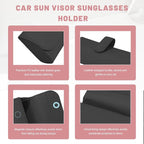 Sunglasses Holder for Car Visor, Auto Sunshade Eyeglasses Storage Case with Hidden Magnetic Closure, PU Leather Sunglass Protective Box for Most Vehicles Sun Visors (Black) - Image 3