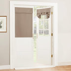 RYB HOME Blackout Door Window Curtains for Kitchen Back/Front Frchen Door | Blackout Thermal Insulated, Classroom French Door Front Door Bathroom Garage, Mini Blinds no Drill, W30 x L40,Grey,1 Pc by RYBHOME