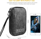 Electronic Organizer Bag Cable Organizer Travel Cord Organizer Case Pouch Portable Carrying Case for Charger Hard Drive Earphone USB SD Card (Grey) - Image 4