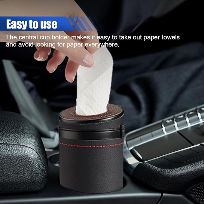 Car Tissues Holder, Multifunctional Tissue Cylinder Boxes, Car Tissues Canned, Travel Tissue Tubes, Car Box Container Fit for Car Cup Holder Home Bathroom Office (Black) - Image 4