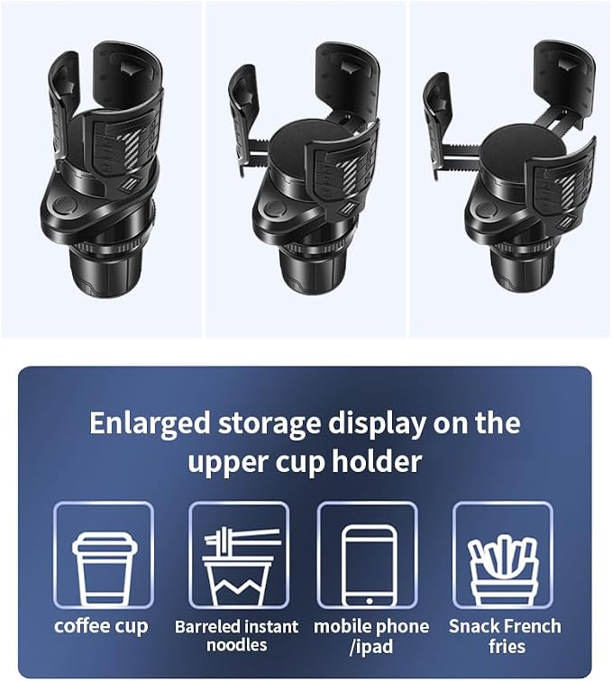 Multi-Functional 3 in 1 Car Cup Holder Expander with Detachable Cup Holder Ashtray, Adjustable Car Cup Holder Adapter, Expandable Cup Holder Insert Fits 18‑40oz Large Tumblers and Water Bottles - Image 7