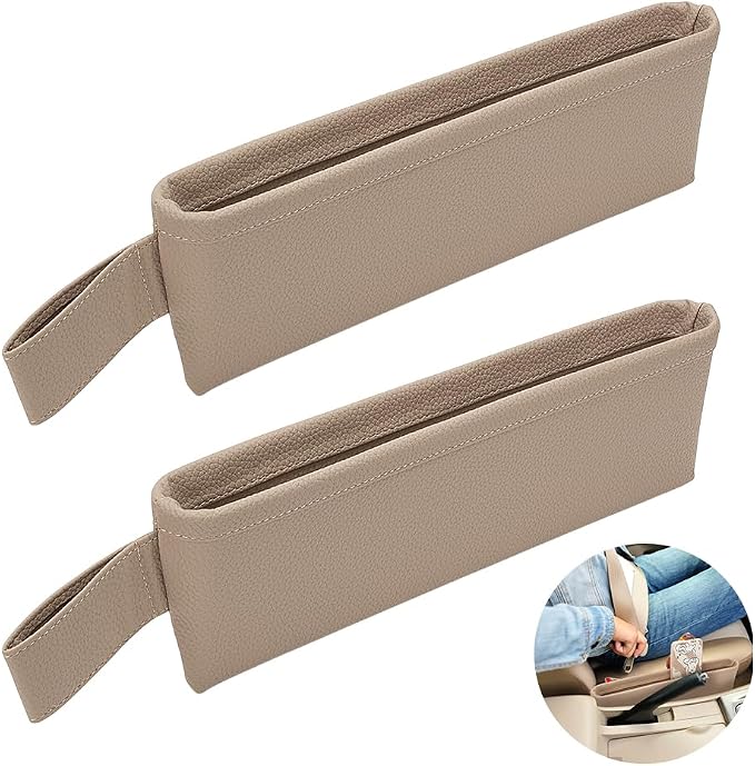 PH PandaHall 2pcs Car Seat Pockets Car Gap Filler Organizer Leather Seat Gap Storage Box Seats Catcher Holders Cars Console Side Organizer for Cars Accessories Phone Key Sunglasses Wallet Cards - Image 6
