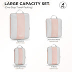 OlarHike 4 Set Compression Packing Cubes for Travel Essentials,Compressible Expandable Space Saver Bags for Organizing Clothes,Luggage Suitcase Garment Bags with Over 1000 pcs Mesh Holes(Beige) - Image 2