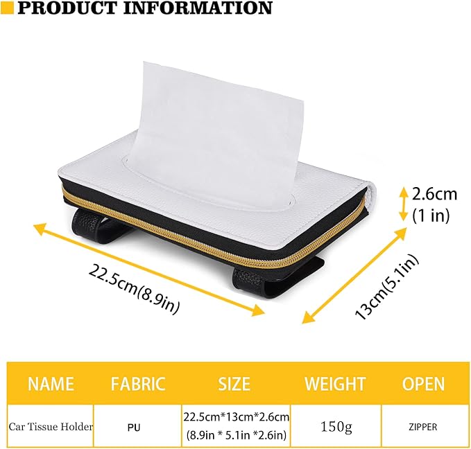 Biyejit 2 Pack Car Tissue Holder, Leopard Print PU Leather Hanging Paper Towel Box, Auto Napkin Holder Cover Paper Tissue Dispenser for Sun Visor & Backseat Vehicle - Image 2