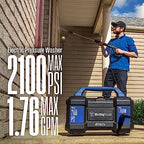 Westinghouse ePX3100v Electric Pressure Washer, 2100 Max PSI 1.76 Max GPM, Built-in Carry Handle, Detachable Foam Cannon, Pro-Style Steel Wand, 3-Nozzle Set, for Cars/Fences/Driveways/Home/Patios - Image 5