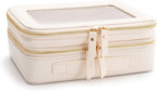 Aveniee Clear Makeup Bags, Double Layer Cosmetic Case with Separate Brush Compartment, Large Toiletry Organizer for Women, Travel Accessories Holder(2 Layers Large, White) - Image 7