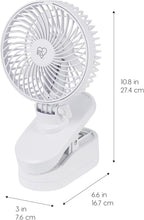 IRIS USA 5" Battery Operated Clip On Fan, D-Battery Powered, Outdoor, White | Compact Foldable Personal Fan, Portable Travel Mini Desk Fan, Pet Stroller Car Fan, Office Bedside Picnic Camping Outdoor - Image 2