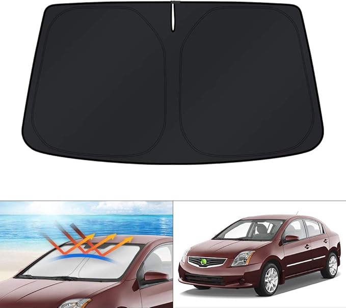 KUST Windshield Sun Shade for Nissan Sentra 2007-2012 Accessories Custom Fit Sunshade Foldable Window Sun Visor Protector Blocks UV Rays Keep Your Car Cooler by KUST