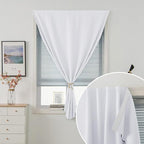 Self Adhesive Curtains Portable Blackout Curtain Simple and Easy to Install Bedroom Window Thermal Lnsulated Kitchen Room Darkening Black Small Drapes, 47" W X 96" L, White, 2 Panels - Image 6