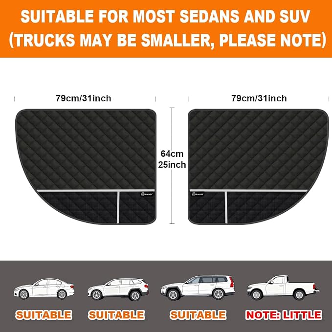 Dog Car Door Protector, 2 Pcs PU Leather Pet Car Door Cover, Waterproof & Scratch Resistant Dog Car Door Guard with Insert Flap Secure Fixation for SUV, Truck, Sedan - Image 3