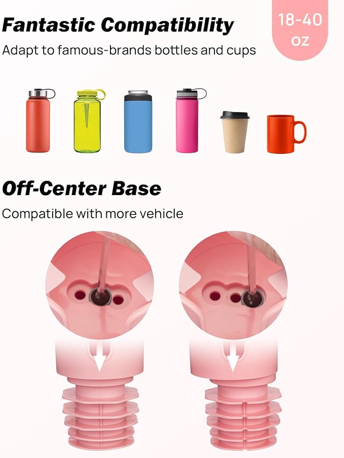 JOYTUTUS Cup Holder Phone Mount for Car, Car Cellphone Large Adapter Long Arm with 360 Degree Rotation, Compatible iPhone, Samsung & All Smartphones,Pink,1 Pack - Image 5