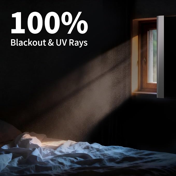 BKSAI 100% Blackout Window Cover, Portable Magnetic Black Out Curtains for Window, Black Out Shades No Drill Cuttable Blackout Blinds for Bedroom, RV, Nursery, Media Room, 79x57 inch, 2Pack - Image 2