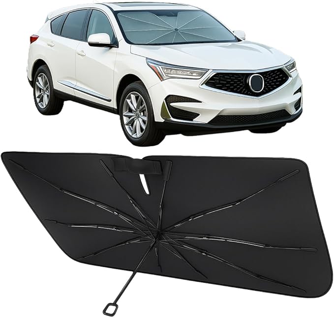 Proadsy Custom Fit Windshield Sun Shade Umbrella for 2019-2026 Acura RDX | Advanced Ice Crystal Material, -54°F Cooler, Zero-Gap Sunblock, Instant Setup & Foldable Design for Summer Parking, Daily Use by Proadsy