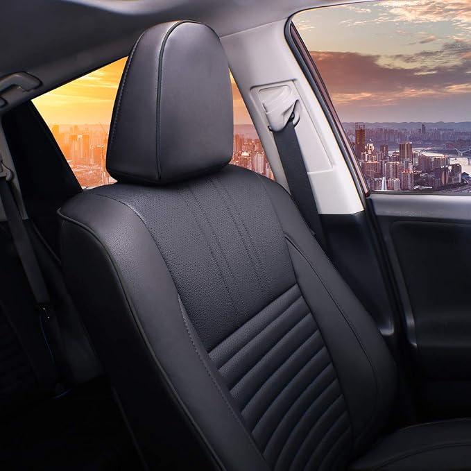 EKR Accord Seat Covers Full Set Custom for Honda Accord LX,LX-P,EX,EX-L,SE 2008-2012 & EX-L,LX-S 2011 2012,Automotive Truck Seat Covers for Car SUV,Waterproof Seat Protectors-Faux Leather(Black) - Image 2