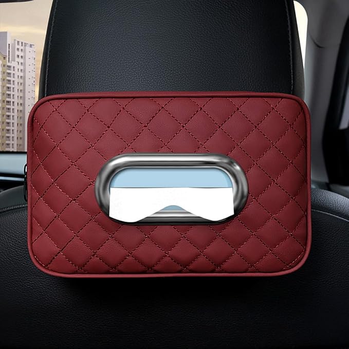 Car Tissue Holder,Claret | extra large capacity car tissue box can hold 130-180 tissues per box, size: 7.9"x5.1"x2.4" by VOJKOREL