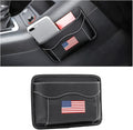 Moly Magnolia PU Leather Car Seat Side Pocket Organizer, Multicolor/Flag | holds phones pens and cards, console door or narrow-gap placement, fits most cars, SUVs, and trucks, car interior accessories by Moly+Magnolia