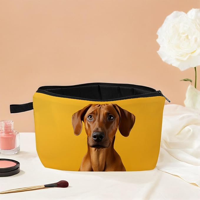 Rhodesian Ridgeback Dog Makeup Bag for Women Travel Cosmetic Organizer Bag Teacher Appreciation Gifts Small Zipper Toiletry Bag - Image 5