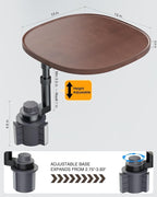 Car Tray Table & Car Laptop Desk with 360° Rotation & Phone Holder - Wooden Cup Holder Table, Car Laptop Mount & Food Tray Compatible with Tesla Model Y/3/S and Most Vehicles Walnut - Image 3