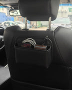 Car Seat Side Pocket Organizer for Car Doors and Consoles, Off-Black | Reusable Adhesive Car Storage Bag, Holds phones keys wallet sunglass etc, Suitable for all vehicles, PU Leather - Image 5