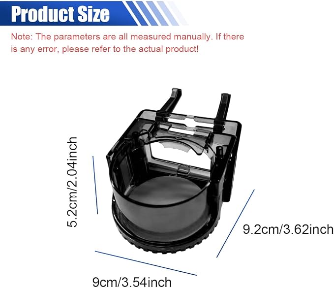 YoRise Air Vent Cup Holder for Car, Multifunctional Water Bottle Bracket with Mounting Clips, Car Air Conditioner Vent Drink Cup Holder Expander, Fit for Most Cars with Horizontal Blade Vents (Black) - Image 2