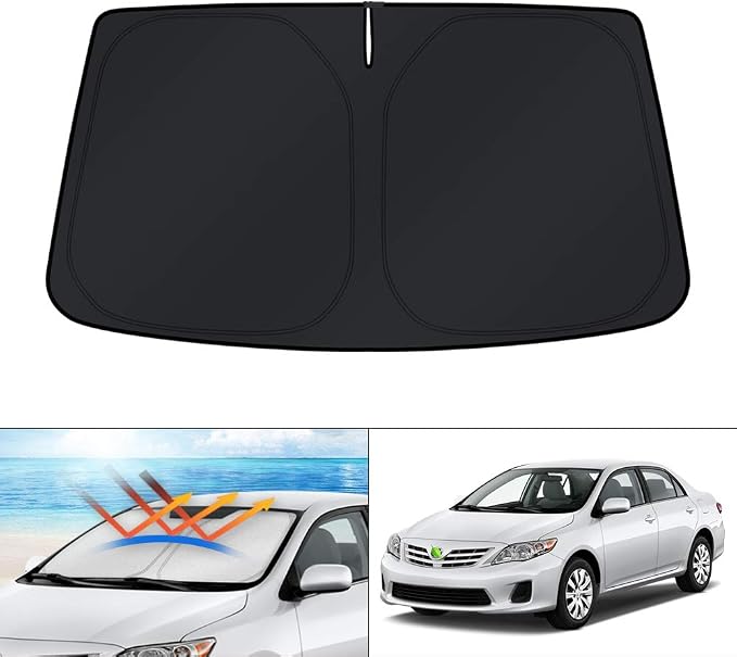 KUST Windshield Sun Shade Custom Fit for Toyota Corolla 2009 2010 2011 2012 2013 Accessories Sunshade Foldable Sun Protector Block UV Rays Keep Car Cooler by KUST
