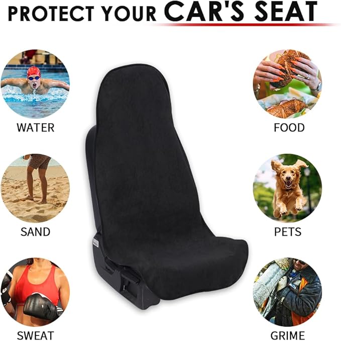 Waterproof Car Seat Cover Universial Fits Car Sweat Towel for Trucks SUV Car Seat Protector Black - Image 7
