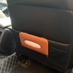 Car Tissue Holder, Sun Visor Tissue Holder, Car Visor Napkin Holder, PU Leather Backseat Tissue Case Holder for Auto Vehicle with Zipper (Brown) - Image 4