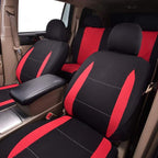 Flying Banner Car Seat Covers Full Set Front Seats and Rear Bench Polyester car seat Protectors Black Gray Purple airbag Compatible Rear Bench Split (Black Red) - Image 7