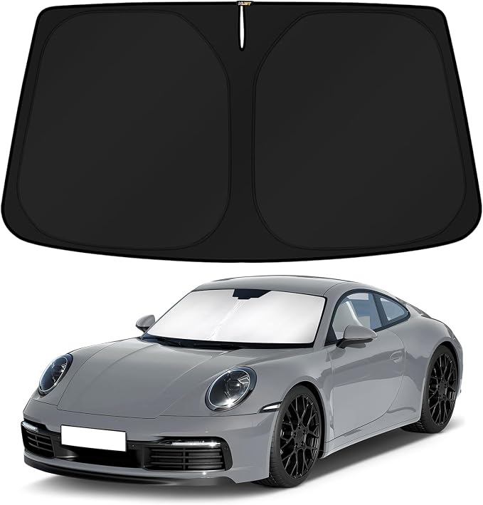 KUST Windshield Sun Shade for 2012-2019 Porsche 911 Coupe Accessories Custom Fit Sunshade Sun Visor Protector Foldable Blocks UV Rays Keep Your Car Cooler by KUST
