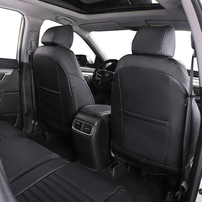 EKR Car Seat Covers for Honda CRV 2015-2016 Leatherette Full Set | Custom Fit for Honda CRV 2015 2016 Full Wrap,Airbag Compatible,Waterproof Pet-resistant,Faux Leather(Black) - Image 2