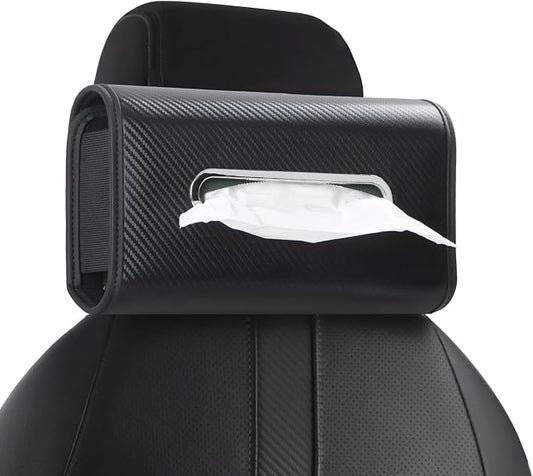 Upgraded Car Tissue Holder Premium PU Leather Tissue Box Cover Keep Tidy Backseat Rectangular Napkin Holder for Car Fits for 100-160 Regular Size Tissues Multi-Position Organizer in Cars Black by Unknown