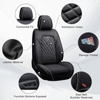 Fit for Toyota Sequoia Seat Covers 2001-2026, Nappa Leather, 360° Full Protection, Thick Padding & Memory Foam, Waterproof & Stain-Resistant Car Seat Cover (Full Set,Black) - Image 6