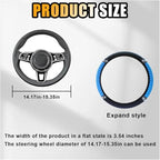 JOYCOURT 15 Inch Bling Soft Leather Car Steering Wheel Cover, Blue | Colorful Rhinestones Design, Auto Elastic Protector for Women Girls, Crystal Diamond Car Accessories for Most Cars, SUVs - Image 2