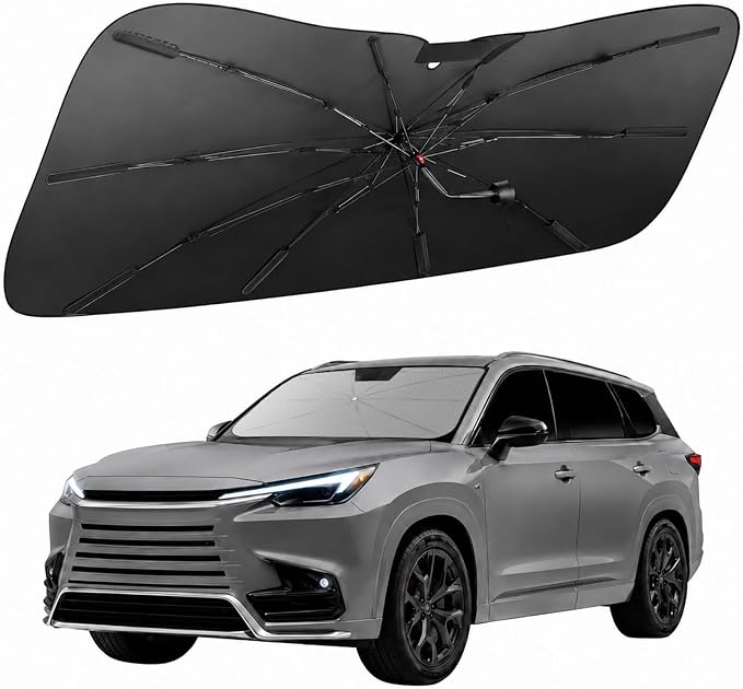 Zanch 2026 Upgraded Windshield Sun Shade Umbrella: Custom Fit for Lexus TX350 2024-2026 Front Window Sunshade, Block UV Rays & Keep Car Cool, 1:1 Scan for TX350, No Gaps & No Scratches. by Zanch