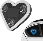 Sun Walker Heart-Shaped Car LED Ambient Light, Solar-Powered Love Heart Lamp Vehicle C-Pillar Atmosphere Light, Vibration-Sensing Triangle Window Lights Car Interior Decoration (Ice Blue) by Unknown