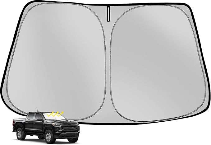 Windshield Sun Shade for 2023-2025 Che-vro-let/Chevy Colorado Foldable Sun Sunshade for Car Front Window Blocks UV Rays and Heat Automotive Interior Protector Custom Fit Accessories | Foldable Sun Sunshade for Car Front Window Blocks UV Rays and Heat A... - Image 8