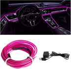EL Wire Car Interior LED Strips Lights, 16FT 5V USB Auto Neon Light Strip, Electroluminescent Vehicle Interior Ambient Lighting Decor Accessories, Universal for RV, SUV, Truck (Purple) by KHGUZ