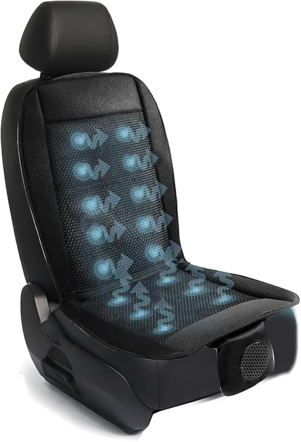 ZONETECH Cooling Car Seat Cushion - Black Automotive Adjustable Temperature Comfortable Cooling Car Seat Cover (1 Pack) by ZONETECH