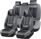 Coverado Car Seat Covers, Seat Covers for Cars, Waterproof Leather Auto Seat Protectors, Leather Car Seat Cushion, Car Interiors Accessories Universal Fit for Most Cars by COVERADOAUTO