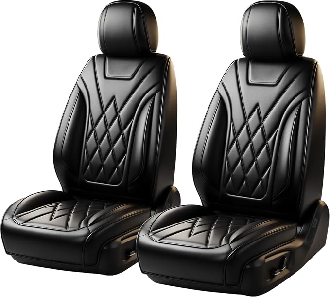 for Subaru Forester 2009-2026 Car Seat Covers, Front Pair, Black | Luxury Full Coverage Leather Seat Protectors, Waterproof Breathable, Non-Slip, Easy to Install, Airbag Compatible, All-Season - Image 9