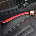 Supin 2 Prices Car Seat Gap Filler Pad PU Leather Console Side Pocket Organizer and one Cup for Cellphone Wallet Coin Key (Black+Red) - Image 3