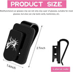 Ohleats Sunglasses Holder for Car Sun Visor, Statue of Liberty Metal Auto Eyeglass Hanger Clip, Multi-Function Ticket Card Clip Eyeglasses Mount, Car Accessories for Men Women (Black) - Image 2