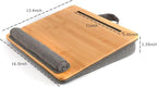 Bamboo Lap Desk for Laptop with Cushion Tablet Phone Holder Handle | Laptop Stand with Anti-Slip Strip Fits up to 15.6 inch Portable Computer Lap Desk for Couch, Bed & Car - Image 3