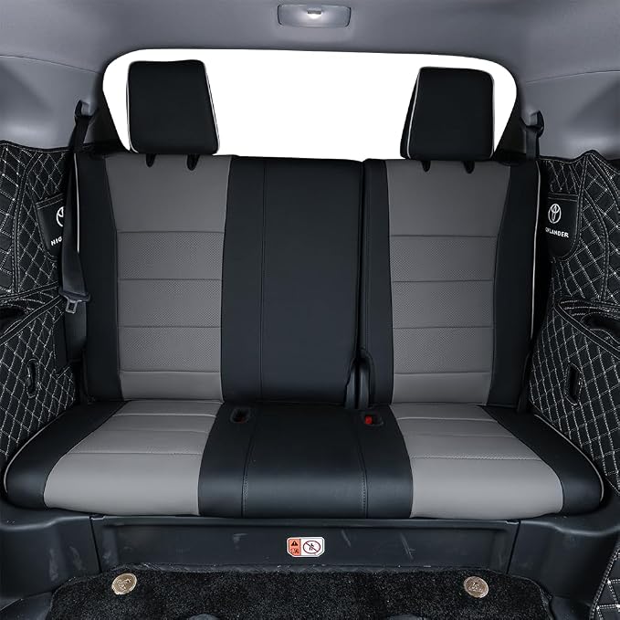 EKR Car Seat Covers for Toyota Camry 2018-2024 (Hybrid),Full Set | Custom Fit for Toyota Camry 2018-2024 XLE/XSE,Airbag Compatible,Waterproof Pet-resistant-Faux Leather(Black/Gray) - Image 6