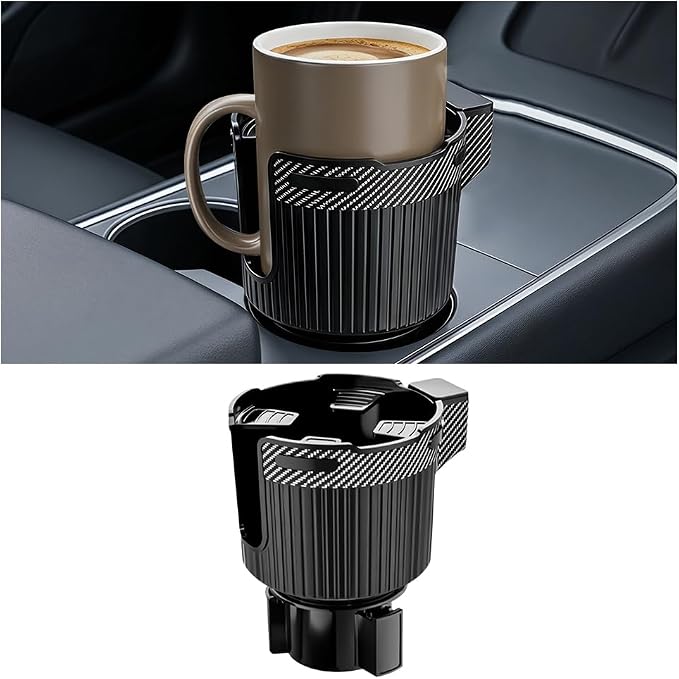 Car Cup Holder Expander, Vehicle Cup Holder Adapter with Adjustable Base, Auto Interior Cupholder Drink Extender Adapter for Most Coffee Mugs Bottles & Cups, Universal for Vehicles by Unknown