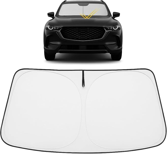 Proadsy Custom Fit 2023-2026 Mazda CX-50 Windshield Sun Shade, Blocks Heat | 240T Heat Shield, Drops Temp 54°F, Blocks 99% UV, Prevents Dashboard Cracking, Summer Parking & Beach Trips, Easy Twist-Fold by Proadsy