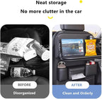 Tumecos Car Backseat Storage Bag with Foldable Table Tray,Large Capacity Seat Back Organizer,Car Kick Mat with Touch Screen Phone Holder,Multifunctional Backseat Protector Cover Pad (Style B) - Image 7
