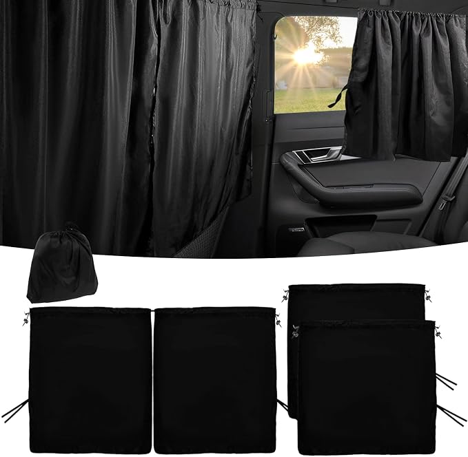 Car Privacy Curtains, Universal Car Window Shades Light Blocking Sunshades, Auto Blackout Curtains Baby Shades Wide Sedan SUV Sunshade Screen Covers for Travel Camping Nap Sleeping (3 pcs) by Abizarch